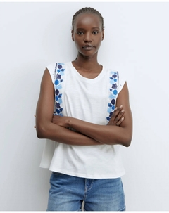 Футболка с вышивкой, цвет Crudo Сфера