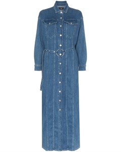 3x1 джинсовое платье макси tessa с поясом m синий