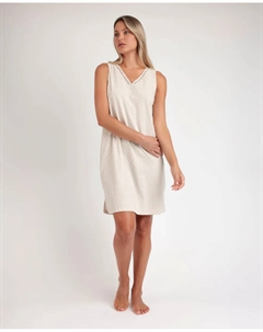 Женская короткая ночная сорочка из трикотажа бежевого цвета, бежевый Admas