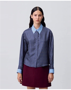 Женская шелковая рубашка с принтом, темно-синий Claudie pierlot