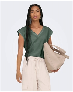 Женская футболка с коротким рукавом и V-образным вырезом, зеленый Jdy