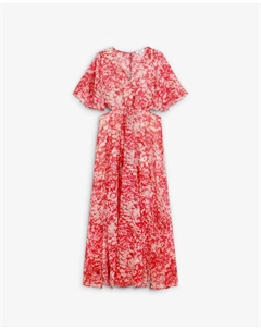 Миди-платье с боковыми разрезами, красный/белый Scalpers