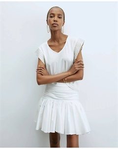 Футболка с пайетками, белый Сфера