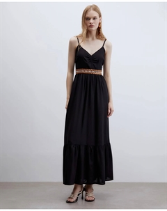 Платье с бретелями и зеркальными вставками, черный Сфера