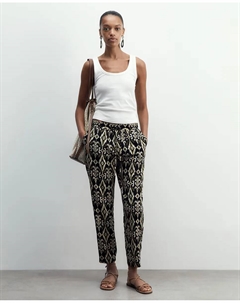 Брюки свободного кроя с принтом, зеленый Сфера