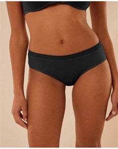 Трусы миди эффект второй кожи, черный Ysabel mora