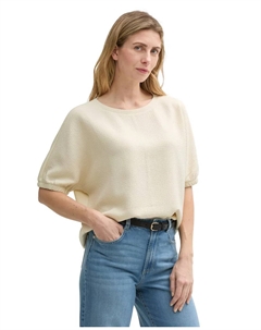 Женская короткая худи с рельефной структурой, кремовый Tom tailor