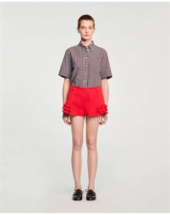 Женские шорты с рюшами, красный Sandro