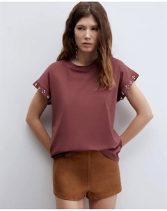 Футболка с жемчужным блеском, бордовый Сфера