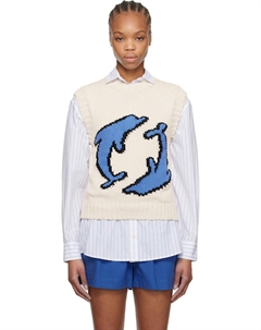 Жаккардовый жилет, белый Msgm