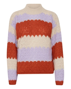 Свитер Hosansa Ls3, цвет Cream/Light purple/Rusty red Ichi