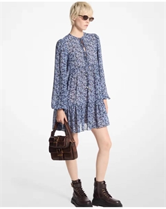 Короткое платье с длинными рукавами, синий Michael michael kors