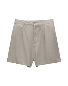 Обычные брюки со складками спереди, серо-коричневый Pull & bear