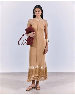 Платье с бахромой, цвет Crudo Сфера