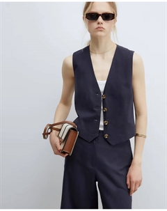 Жилет из льна, темно-синий Сфера