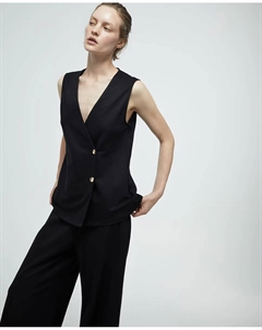 Льняной жилет, черный Сфера