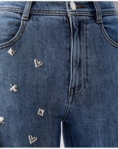 Женские джинсы-клеш с деталями из заклепок, индиго/синий Scalpers