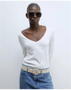 Кофта гладкой вязки, белый Сфера