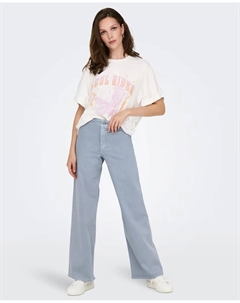 Женские длинные брюки с пуговицей, светло-голубой Jdy