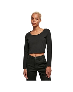 Лонгслив Organic Wide Neck Cropped, черный Urban classics