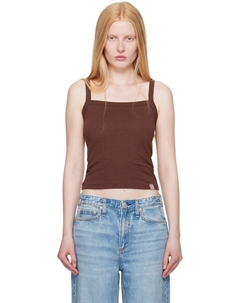 Массивный топ с квадратным вырезом, коричневый Rag & bone