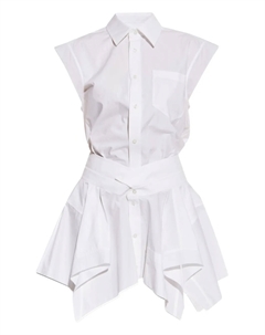 Многослойное платье-рубашка с пуговицами спереди, белый Alexander wang