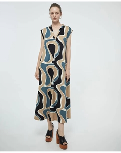 Базовое льняное платье, синий Сфера