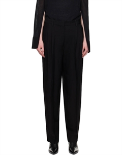 Прямые брюки с двойной складкой Toteme, черный