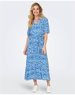Рубашечное платье с короткими рукавами и принтом, синий Jdy