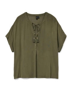 Блуза VMBENTE SS WIDE TOP WVN GA, оливковый Vero moda