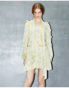 Мини-платье с воланами, желтый Сфера