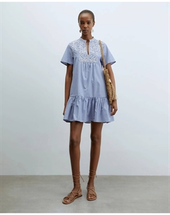 Вышитая полосатая туника, синий Сфера