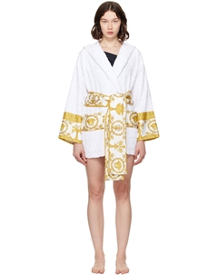 "Я люблю барокко" короткий банный халат, белый Versace