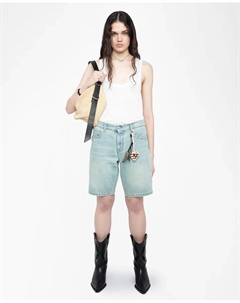 Женские бермуды Sady denim прямые, светло-голубой Zadig&voltaire