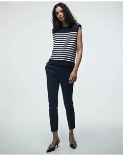 Брюки из сатина с пряжкой, темно-синий Сфера