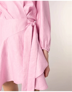 Льняное платье с запахом, розовый Maje