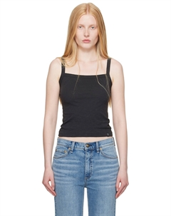 Массивный топ с квадратным вырезом, черный Rag & bone