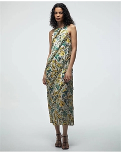 Платье с воланами и расклешенным кроем, желтый Сфера