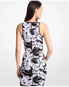 Короткое платье с бретелями в принте, мультиколор Michael michael kors