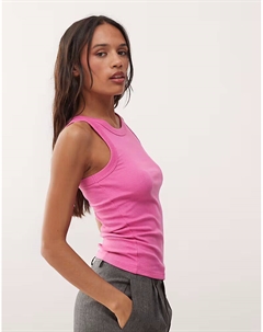 Топ-гонщик в рубчик розового цвета Weekday