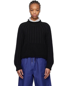 Рельефный хлопковый свитер, черный Cordera