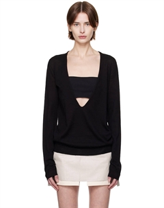 Голливуд экстрим свитер с v-образным вырезом, черный Rick owens