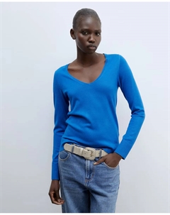 Кофта гладкой вязки, синий Сфера