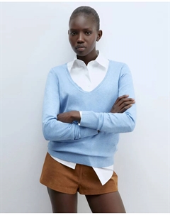 Кофта гладкой вязки, светло-голубой Сфера