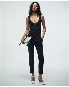 Брюки из сатина с пряжкой, черный Сфера