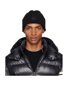 Хлопковая шапка с логотипом, черный Moncler