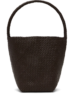 Средняя плетеная сумка без ручек, коричневый The row