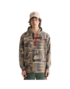 Худи Loose Fit Overdyed All Over Printed, коричневый Scotch&soda