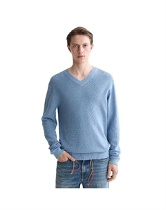 Свитер Regular Fit Linen v neck, синий Scotch&soda