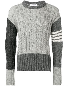 Thom browne пуловер фактурной вязки с полосками 3 серый Thom browne
